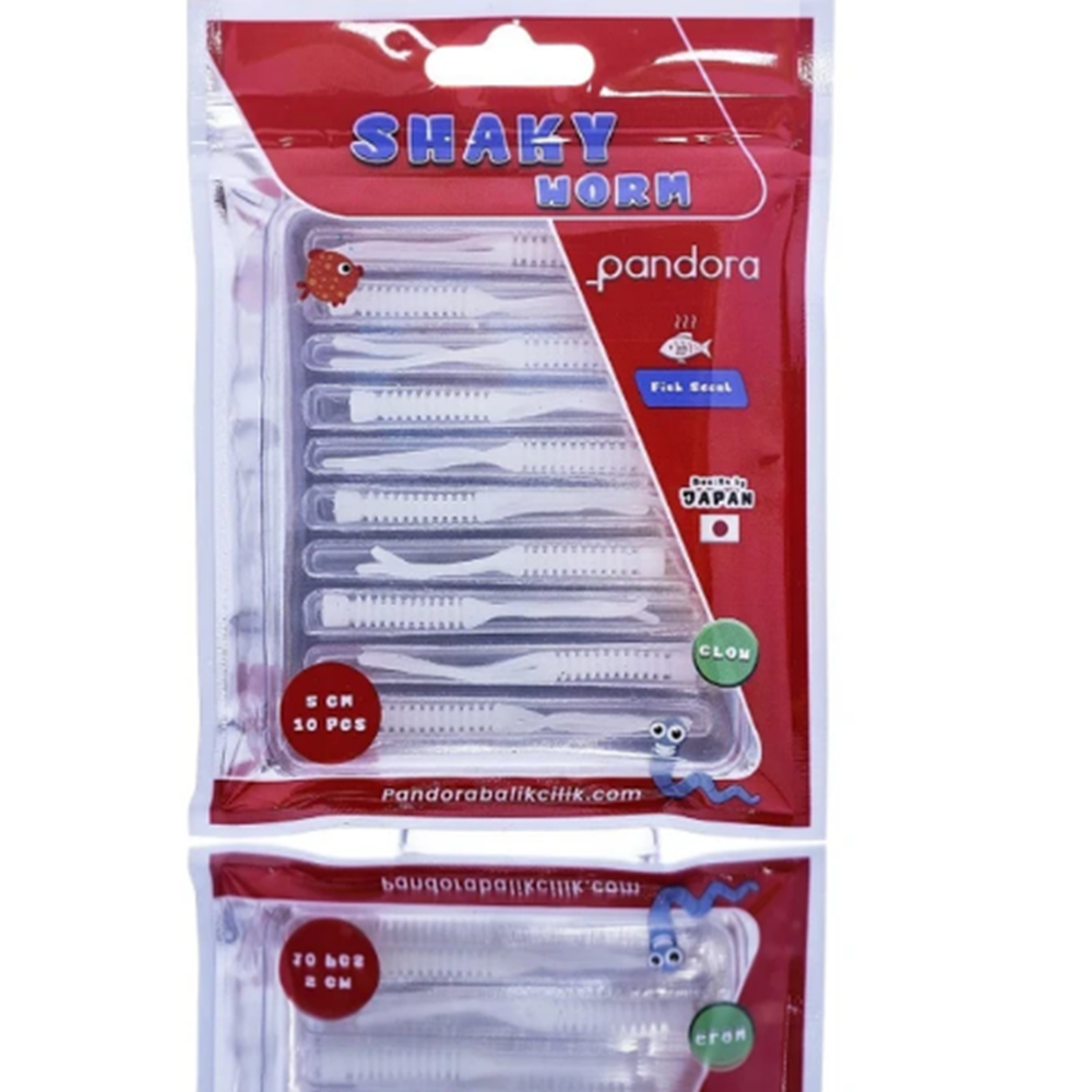 Pandora Balıkçılık Shaky Worm 5cm Lrf Silikon Yem(10 Adet) - WHITE GLOW