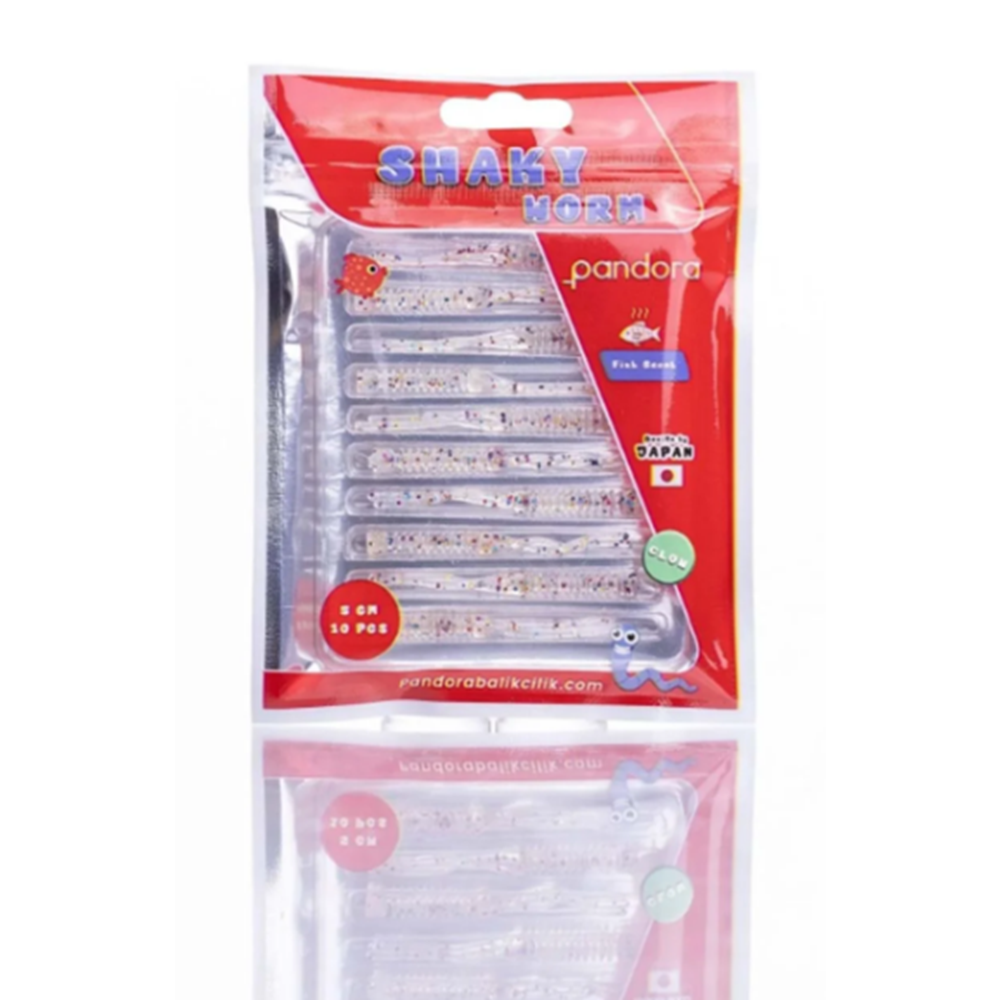 Pandora Balıkçılık Shaky Worm 5cm Lrf Silikon Yem(10 Adet) - GLOW