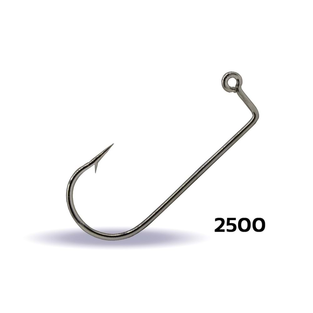 Youvella 2500 Jig Head İğnesi Delikli Uzun 100'lü Kutu Nikel
