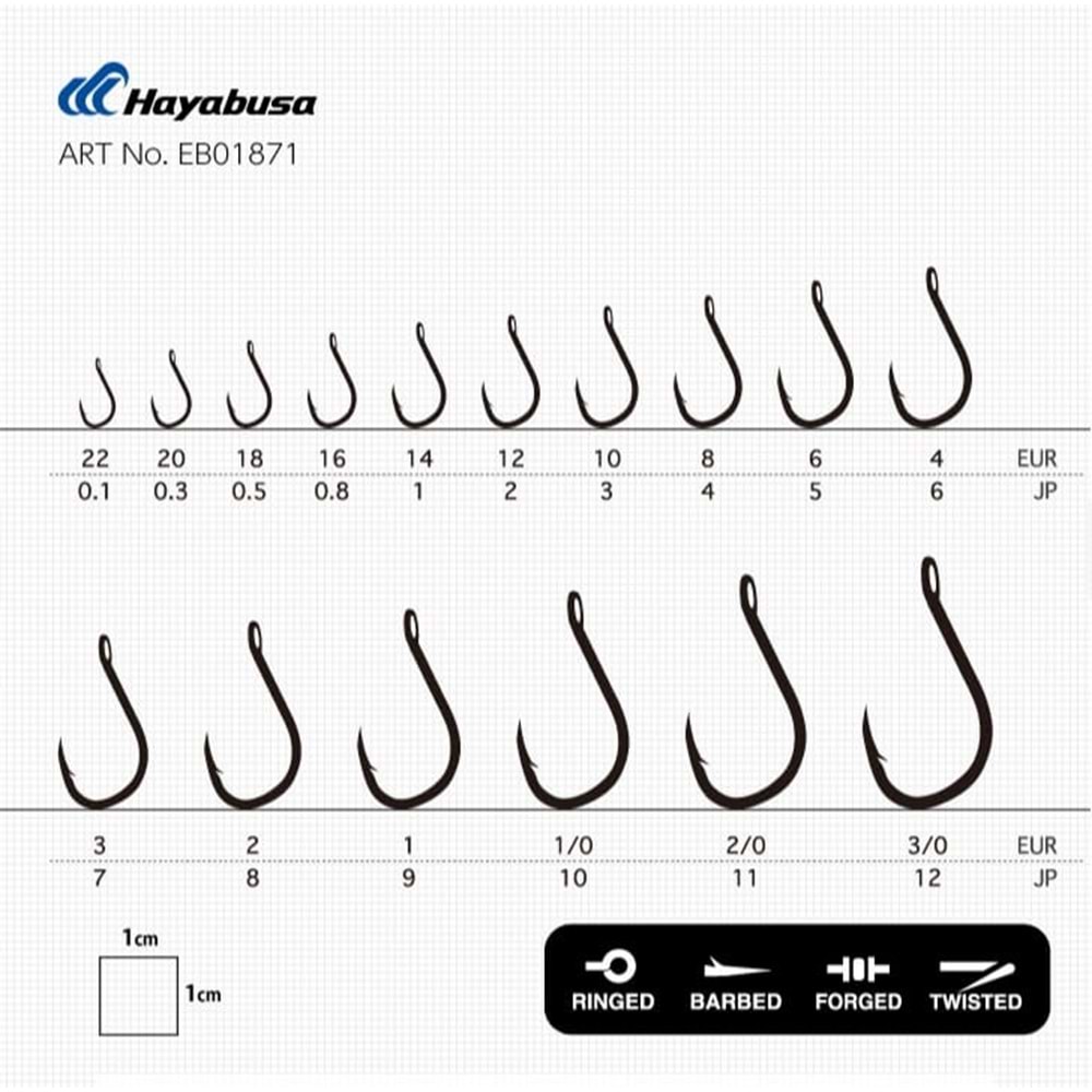 Hayabusa HCHN 018 Delikli Papağan Olta İğnesi Black Nikel