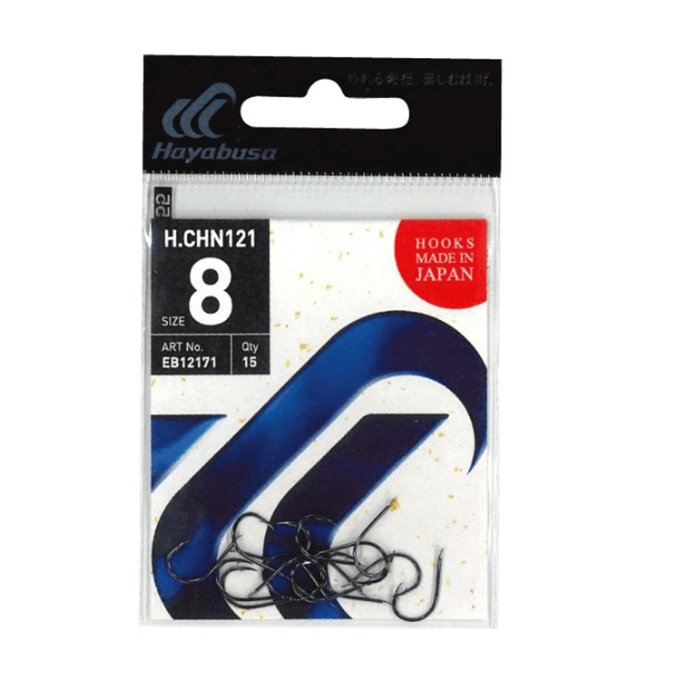 Hayabusa HCHN 121 Kısa Pala Dövme Olta İğnesi 15'li Paket Black Nikel - 1