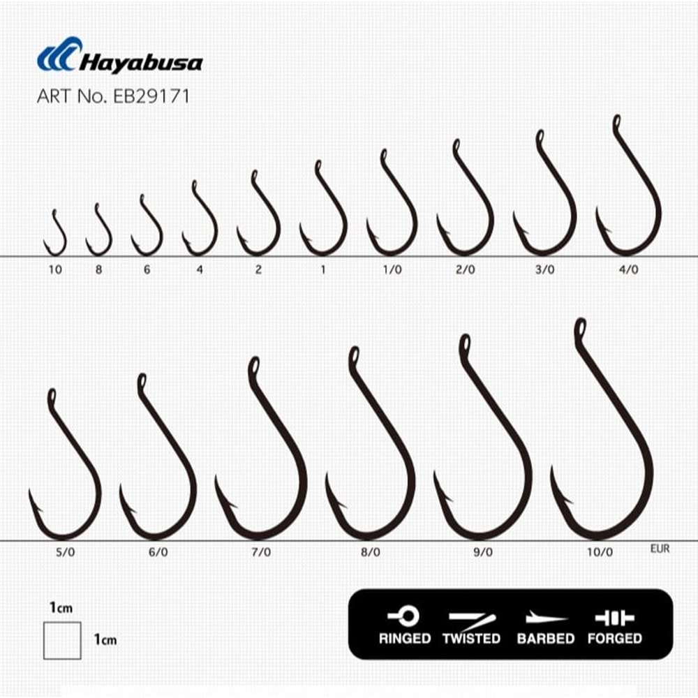 Hayabusa HBEK 562 Delikli Octopus Sinarit İğnesi Black Nikel - 5/0