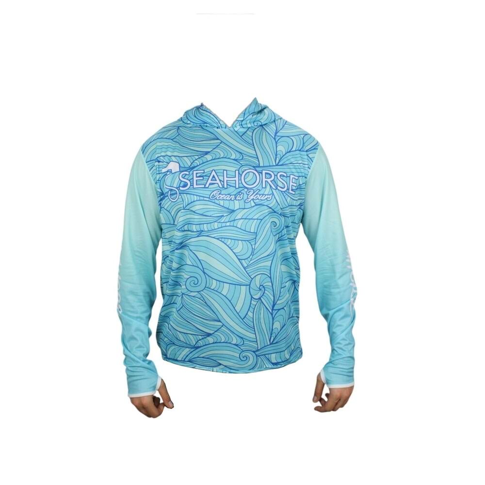 Sea Horse Special Angler Uv T-Shrt Blue Wave