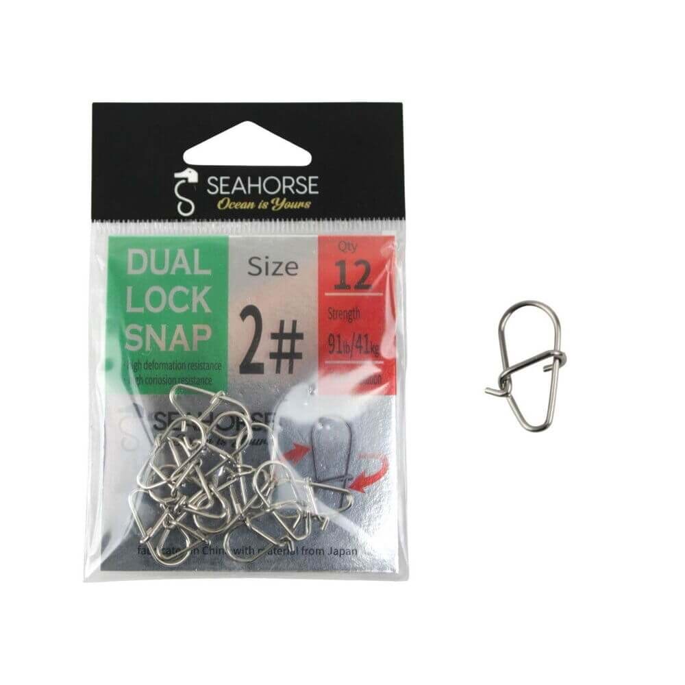 Sea Horse Dual Lock Snap Nickel Qty:12