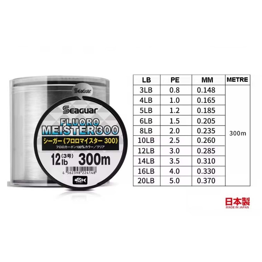 Seaguar Fluoro Meister %100 Fluoro Carbon Misina 300mt-0.310MM