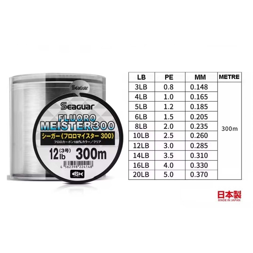 Seaguar Fluoro Meister %100 Fluoro Carbon Misina 300mt