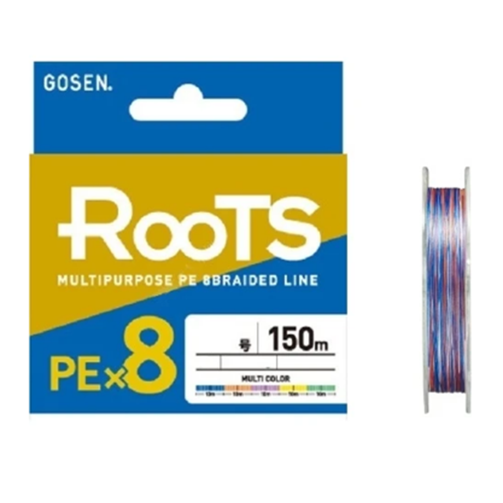 Gosen X8 Roots PE 8 Örgü Spin İp Misina 150mt Multi Color - 0.8PE
