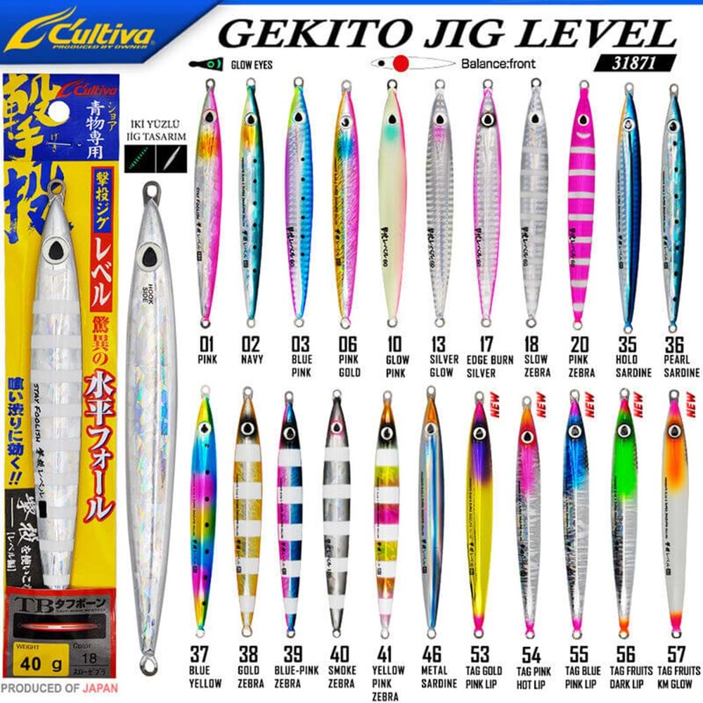 Cultiva Jig 31871 Gekito Jig Level 40g 10.5 cm Jig Yem - 39