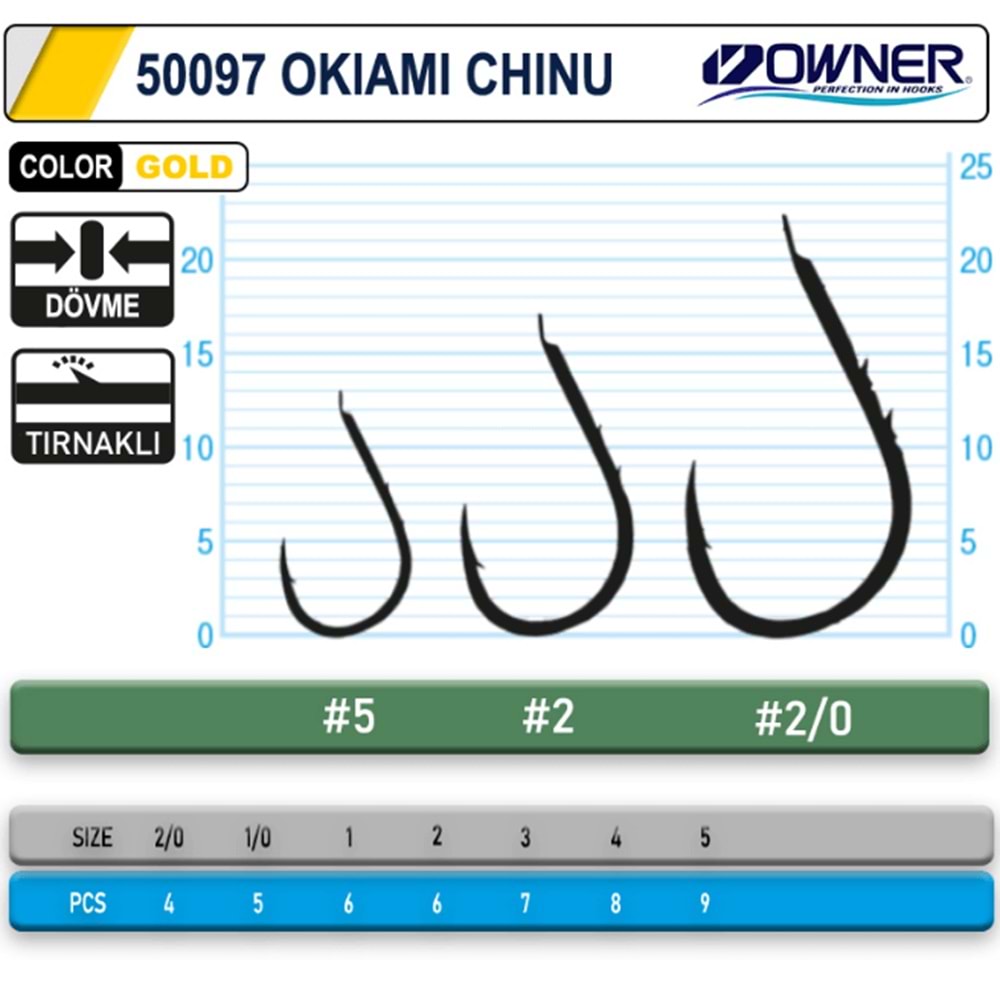 Owner 50097 Okiami-Chinu Gold İğne