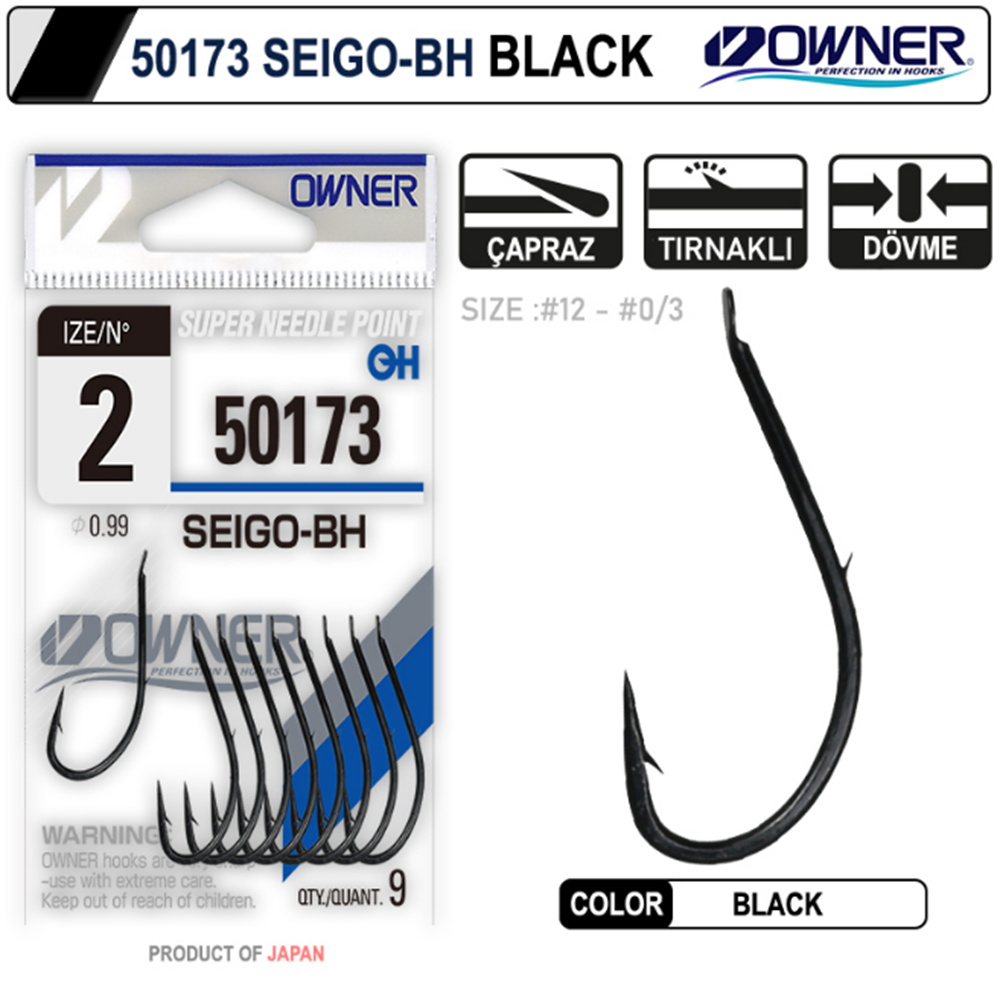 Owner 50173 Seigo-Bh Black İğne - 1/0