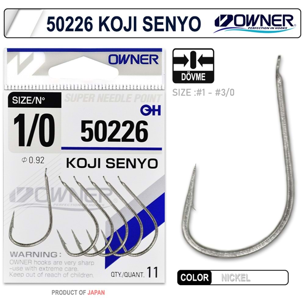 Owner 50226 Koji Senyo White İğne - 1/0
