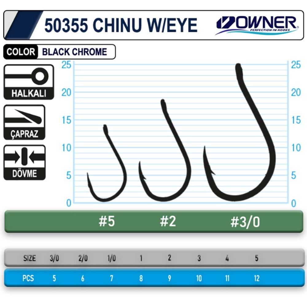 Owner 50355 Chinu W/ Eye Gun Black İğne