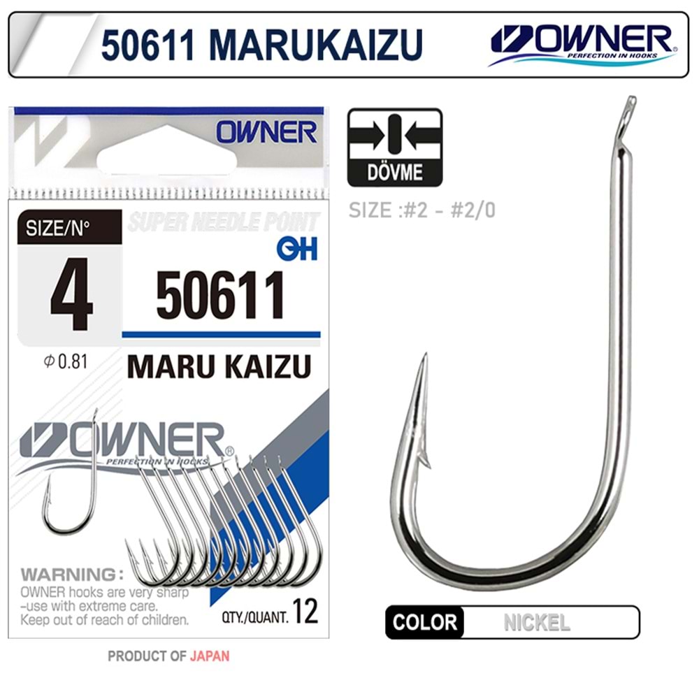 Owner 50611 Marukaizu İğne - 1/0