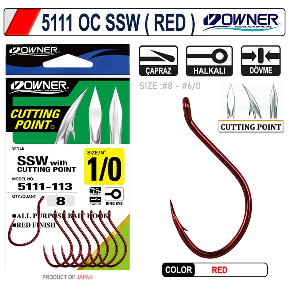 Owner 5111 OC SSW Red Olta İğnesi - 5/0