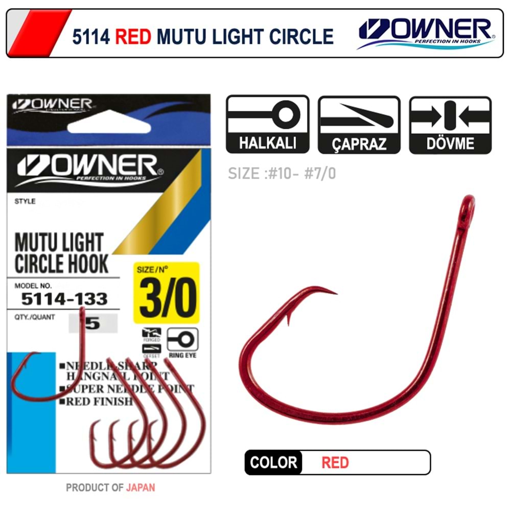 Owner 5114 Mutu Light Red Olta İğnesi
