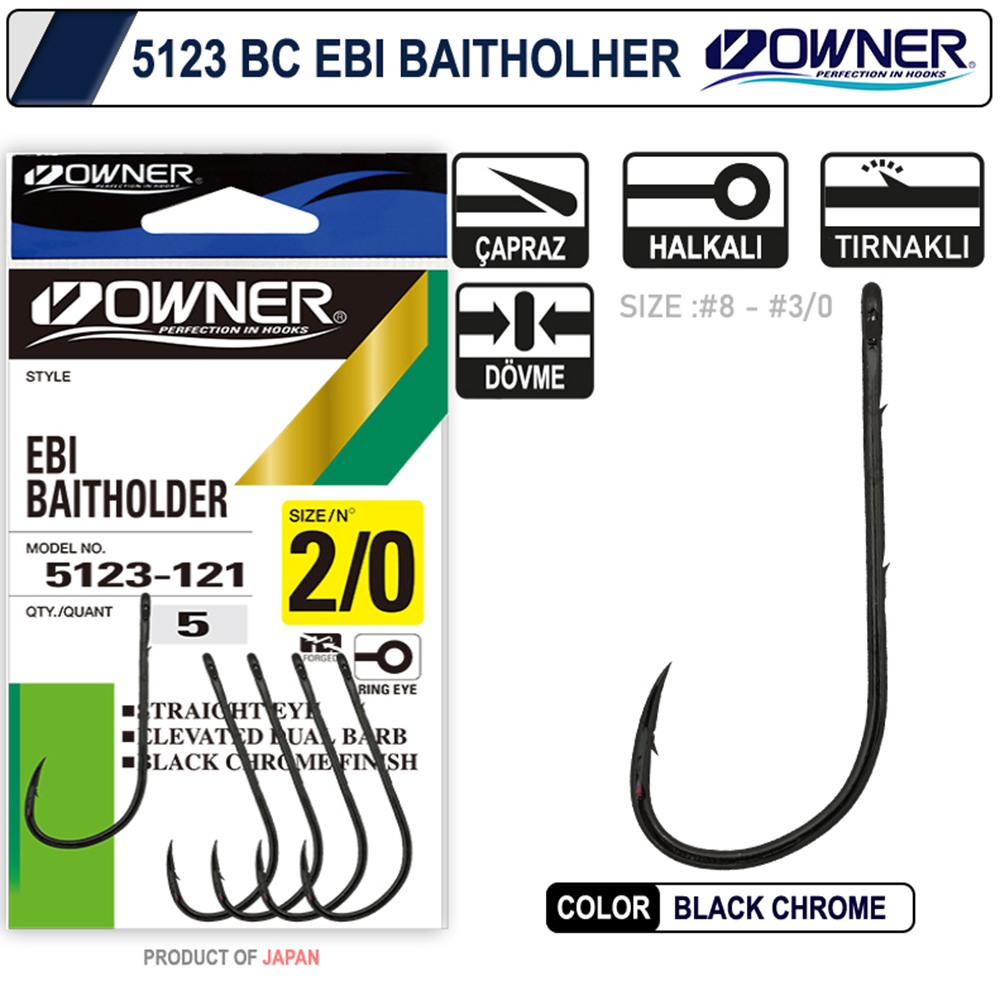 Owner 5123 Ebi Baitholder Black Chrome İğne - 8
