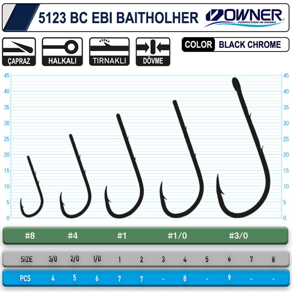 Owner 5123 Ebi Baitholder Black Chrome İğne - 8