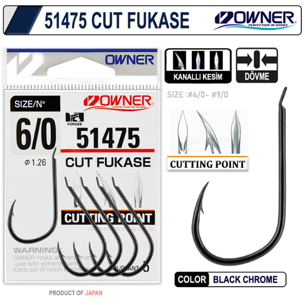 Owner 51475 OC Fukase Black Chrome İğne - 4/0