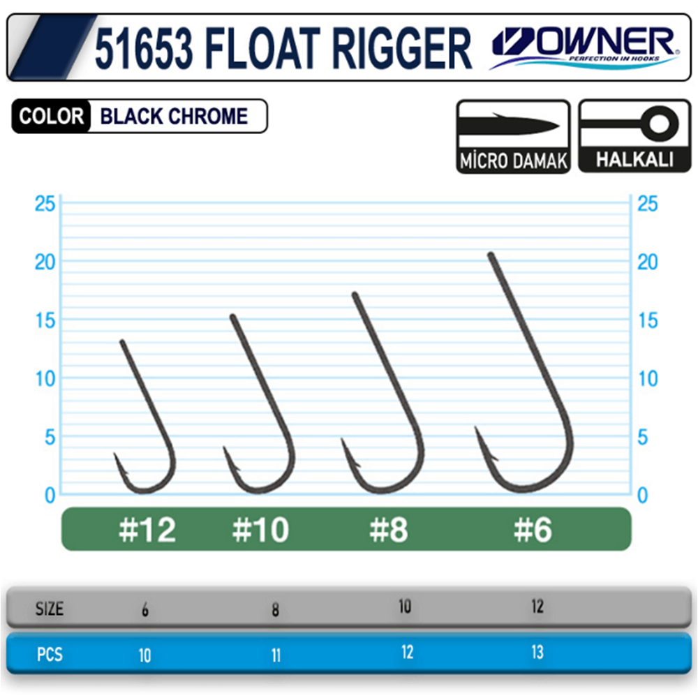 Owner 51653 MH-12 Float Rigger Olta İğnesi - 6