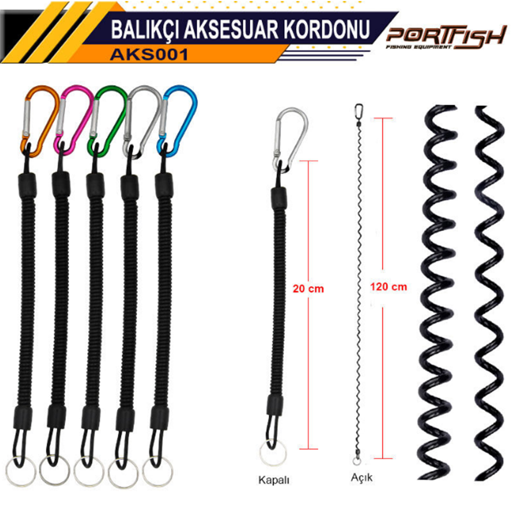Portfish Karabinalı Balıkçı Aksesuar Kordonu - PINK