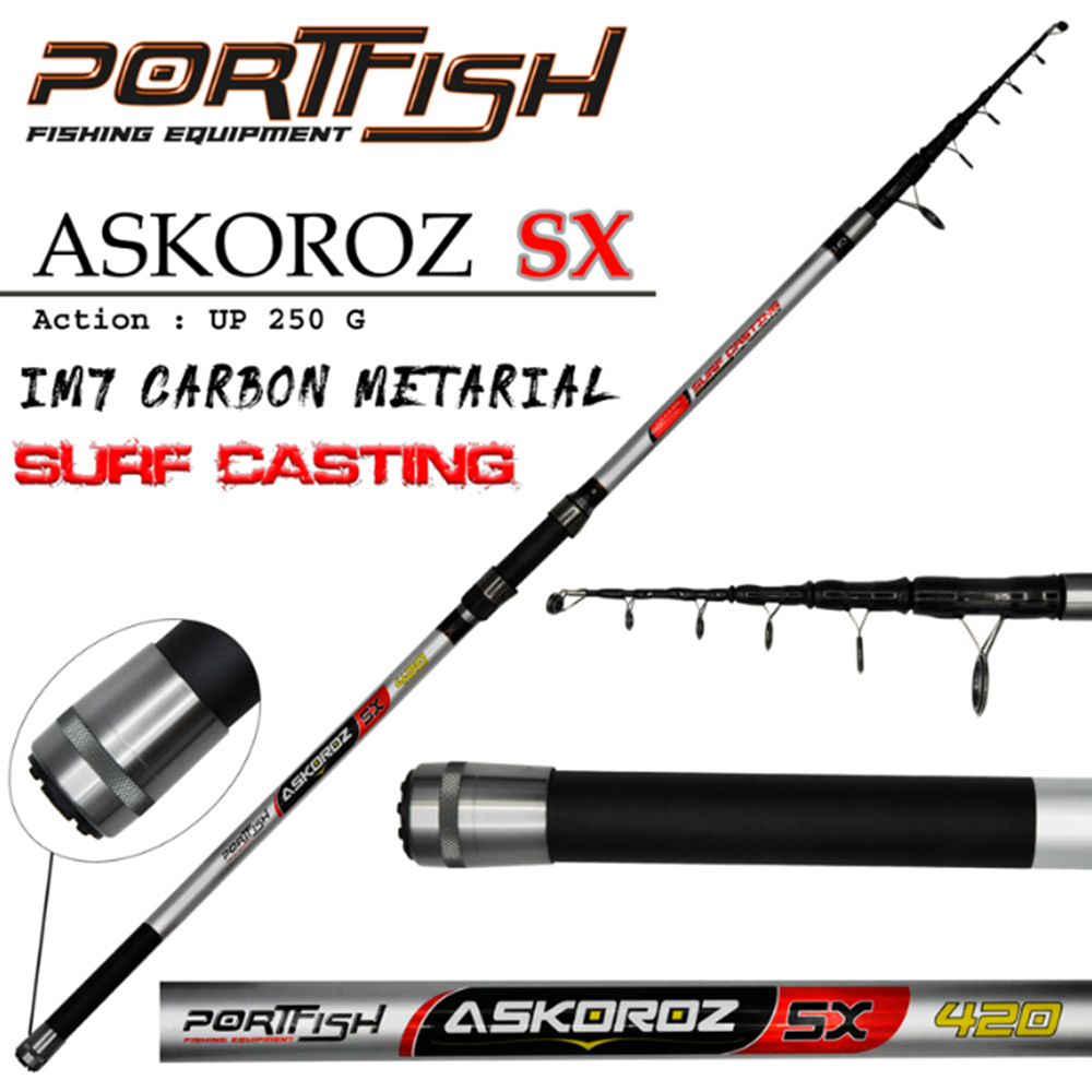 Portfish Askoroz SX Surf Carbon Kamışı UP - 250 gr 420 CM