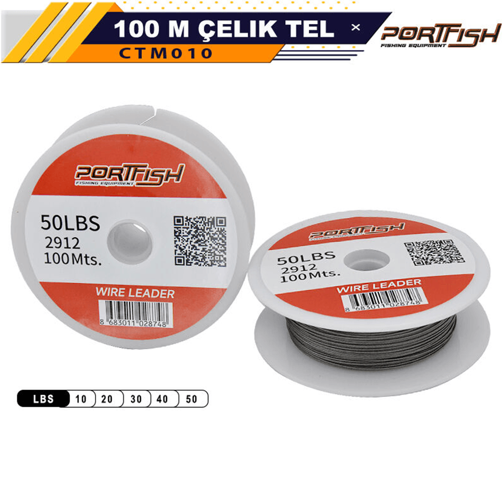 Portfish Çelik Telli 100 metre - 40LBS