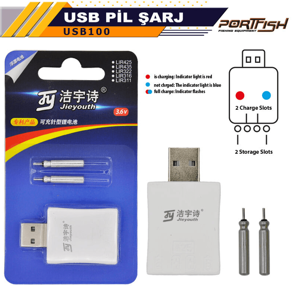 Portfish USB Pil Şarj