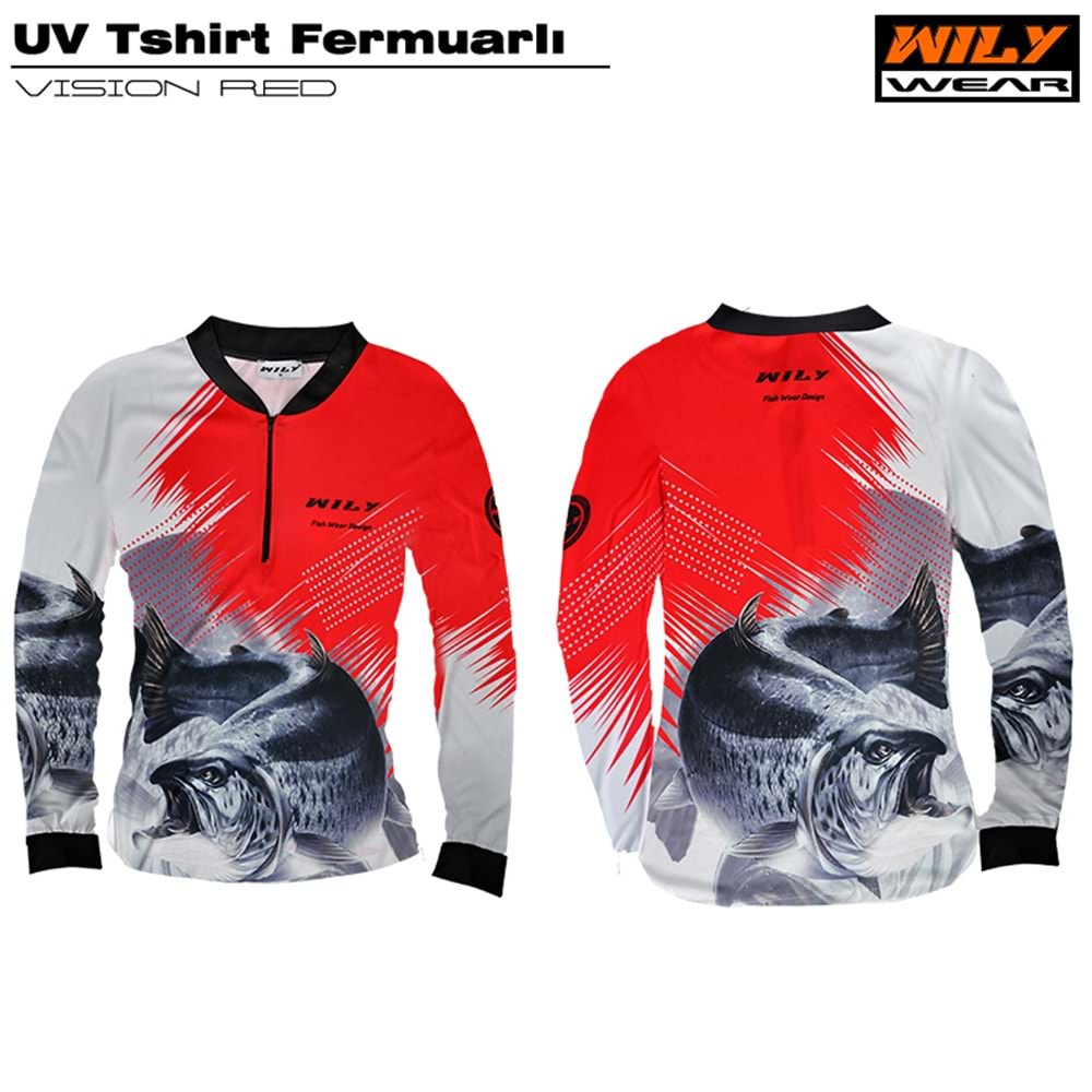 Wily Wear UV T-Shirt Fermuarlı Vision Red - M