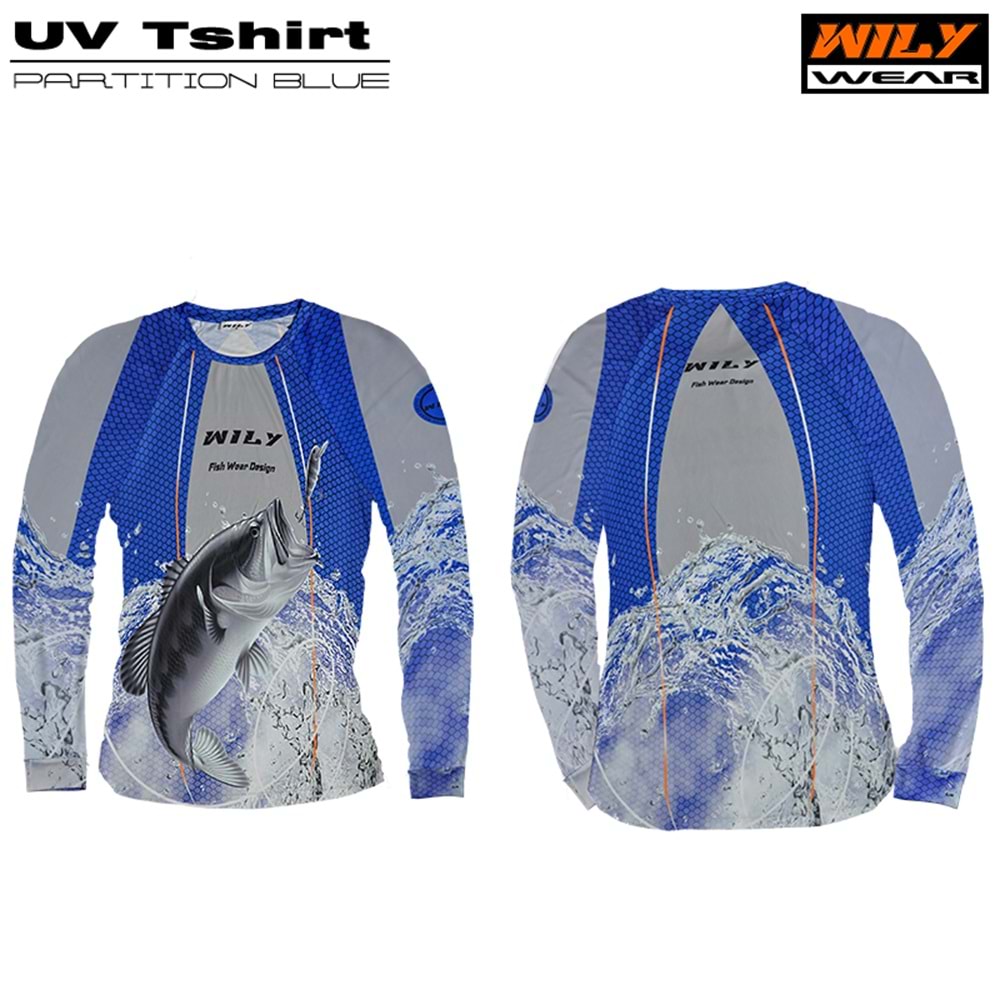 Wily Wear UV T-Shirt Partition Blue - M