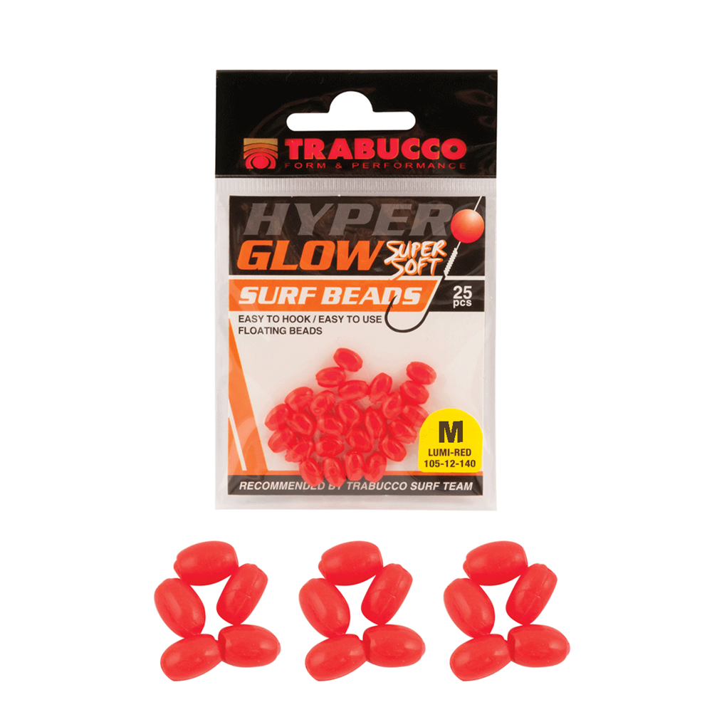 Trabucco Hyper Glow Surf Beads Glow Boncuk M - RED