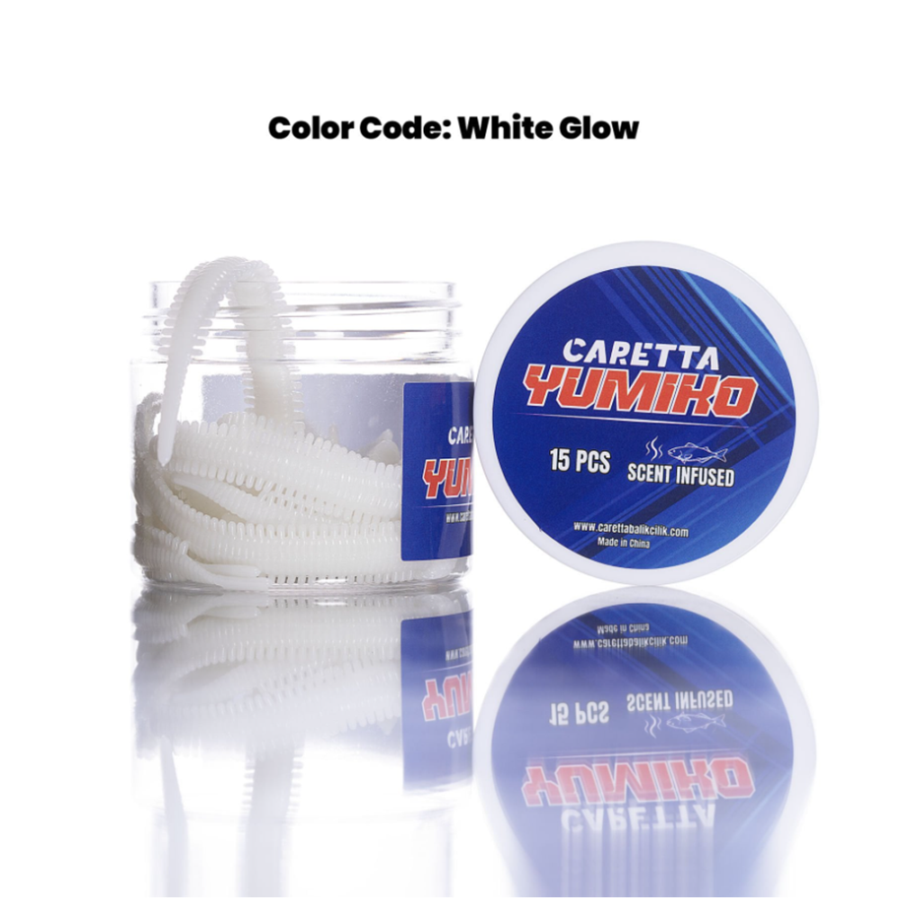 Caretta Yumiko 8cm Silikon Yem - WHITE GLOW