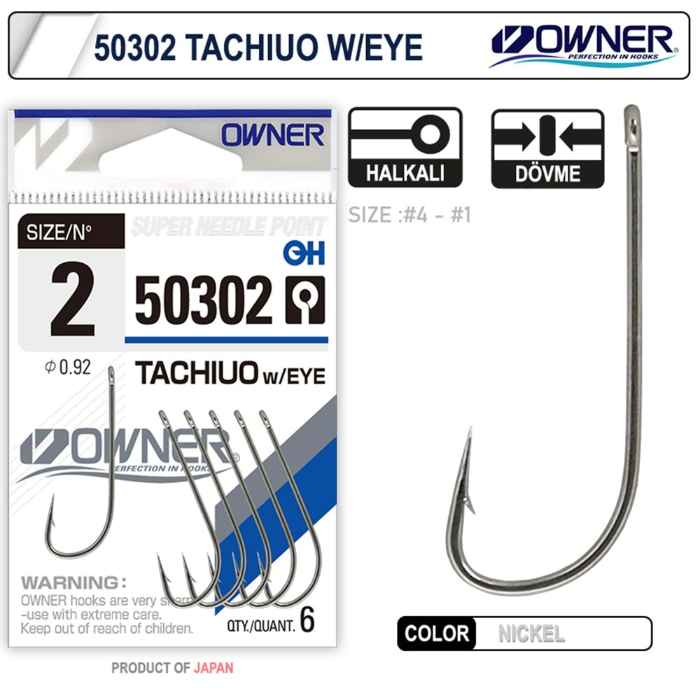 Owner 50302 Tachiuo W/ Eye Nickel İğne - 2