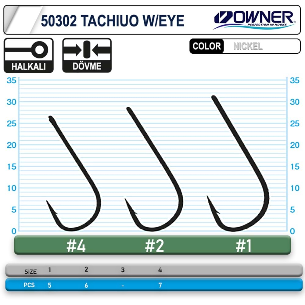 Owner 50302 Tachiuo W/ Eye Nickel İğne - 2