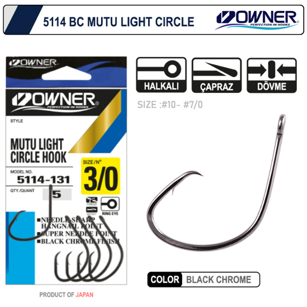 Owner 5114 Mutu Light Black Chrome İğne - 1