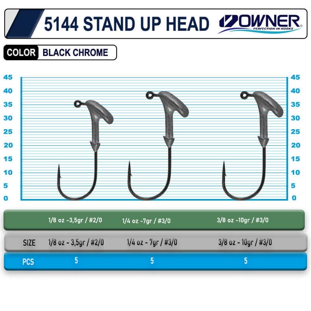 Owner 5144 Stand Up Type Jighead - 1-4 OZ NO:3/0