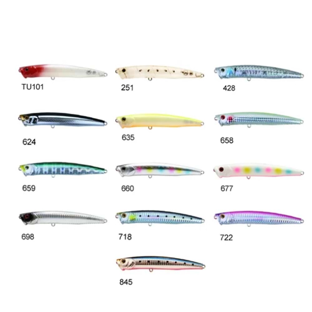 Zipbaits Skinny Pop Floating 130mm Su Üstü Popper 24gr Maket Balık