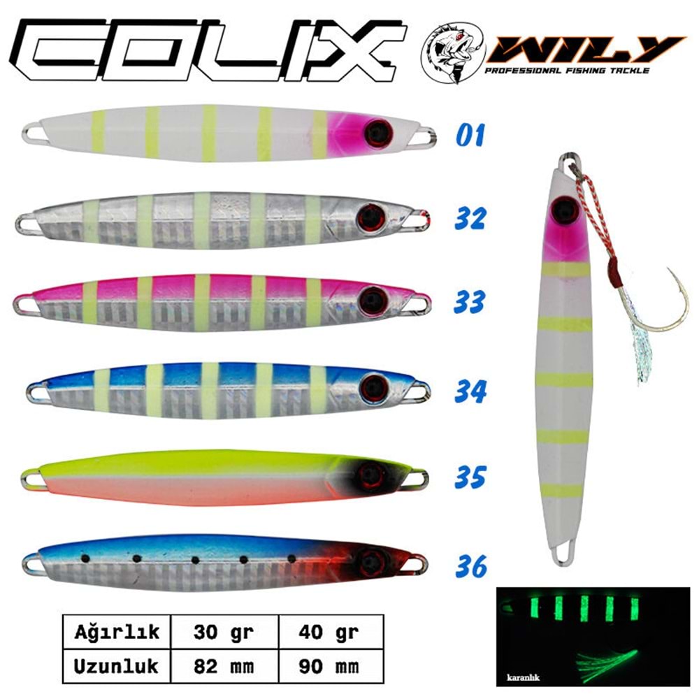 Wily Colix Jig 30 Gr 82 mm Jig Yem