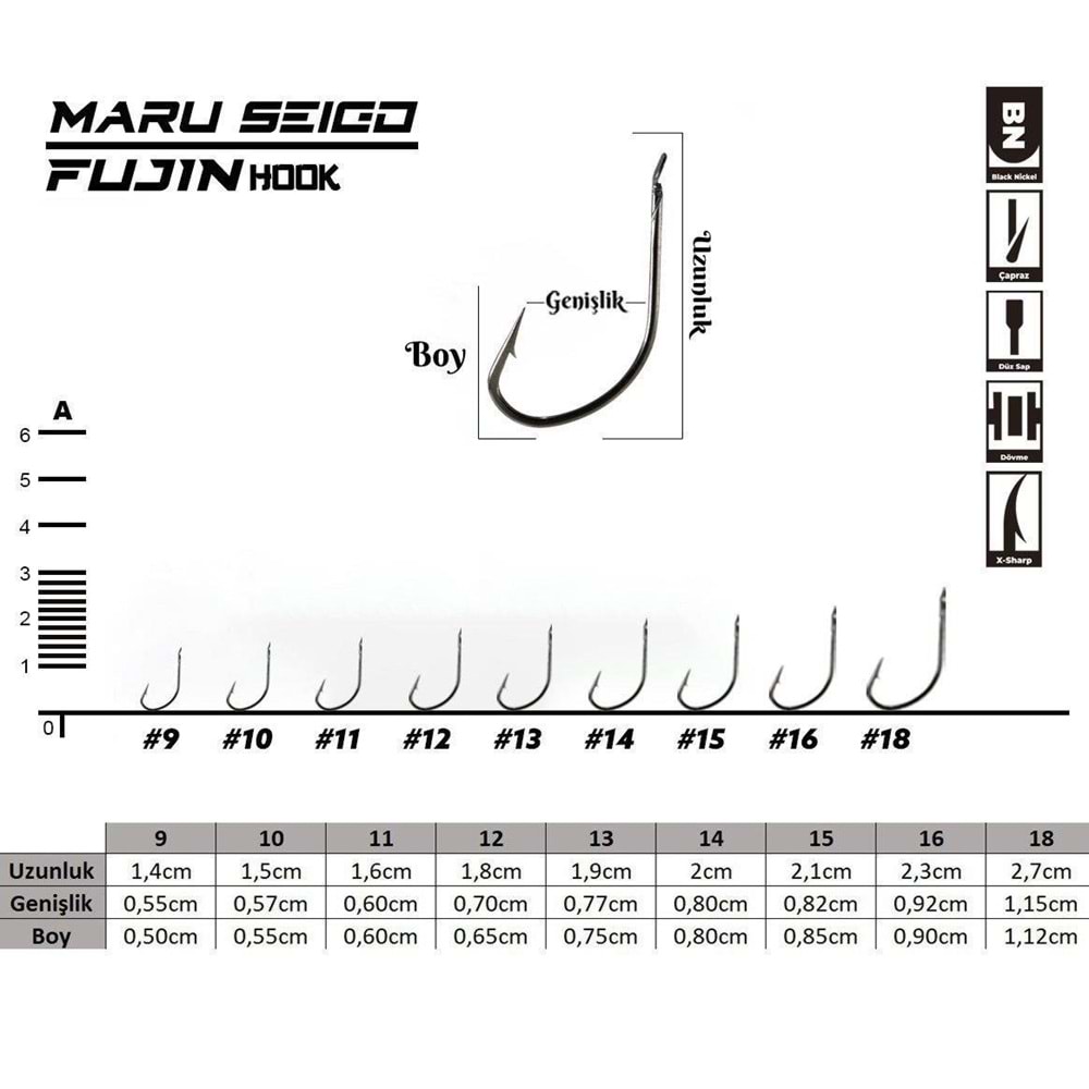 Fujin Maru Seigo Deliksiz Çapraz Olta Kancası - 12