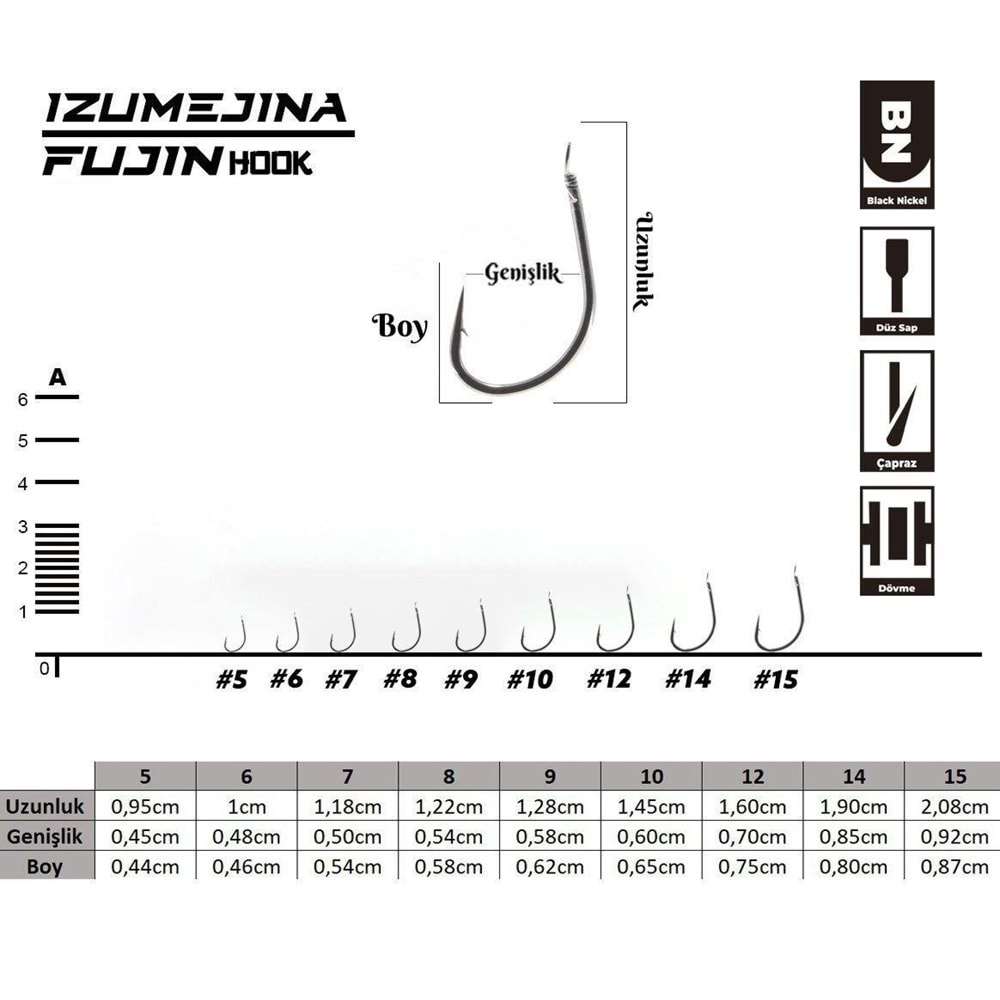 Fujin Izumejina Deliksiz Çapraz Olta Kancası