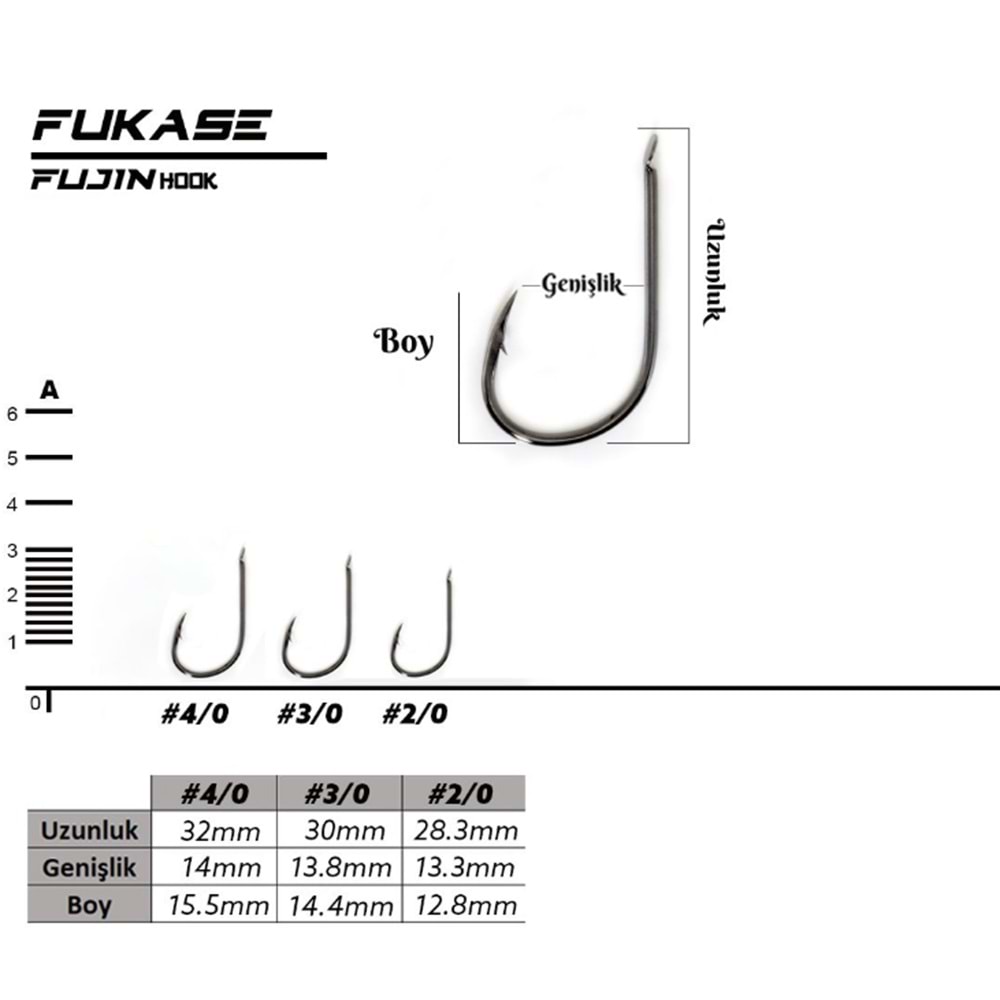 Fujin Fukase Düz Olta Kancası