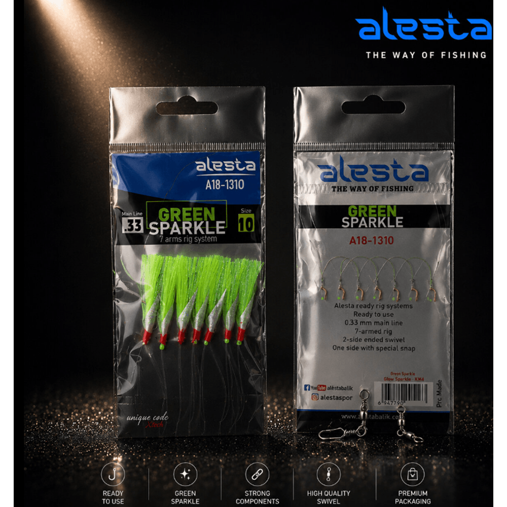 Alesta Green Sparkle Rig X0244 Çapari - 0.37MM NO:6