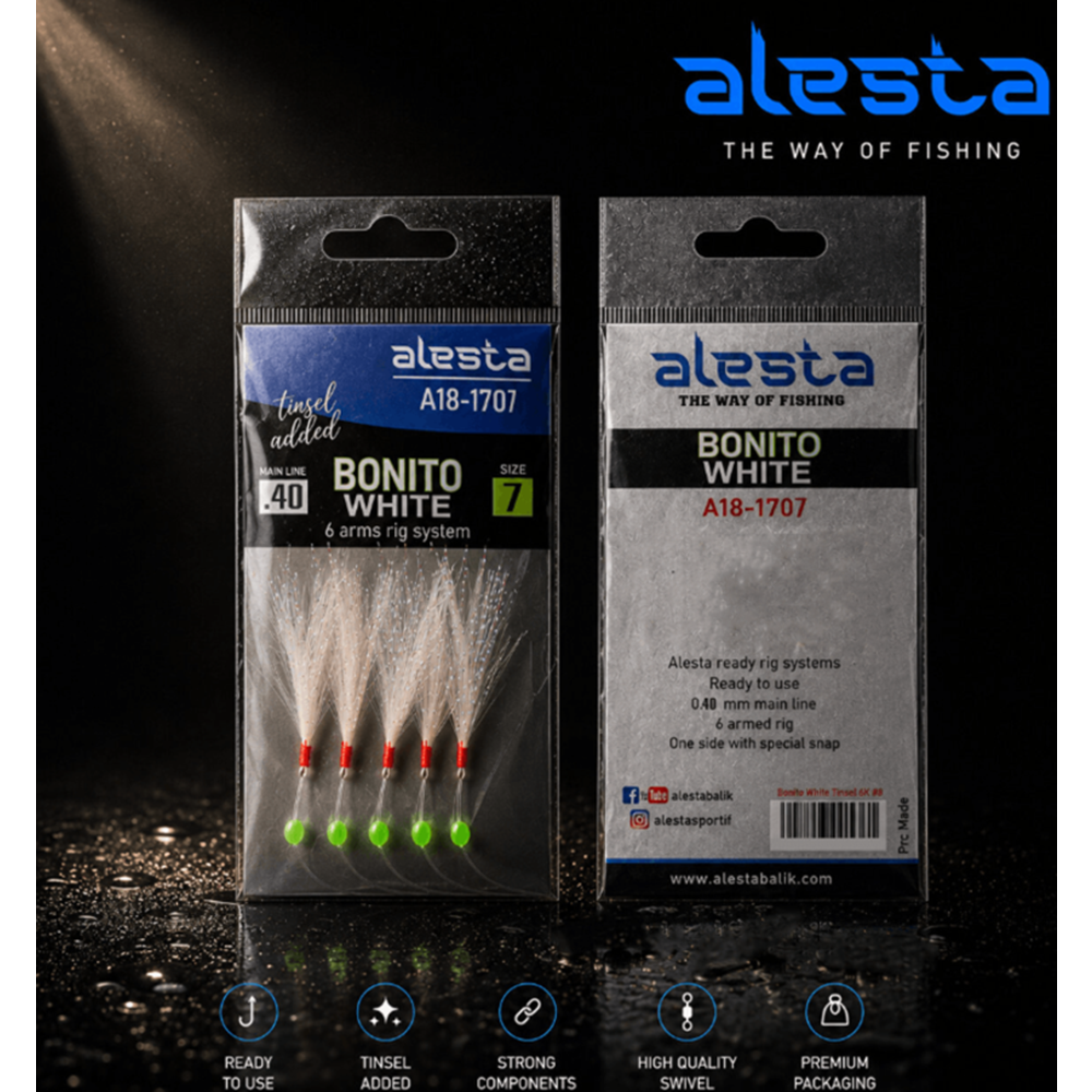 Alesta Bonito White Tinsel Rig X0270 6K Çapari - 0.35MM NO:8