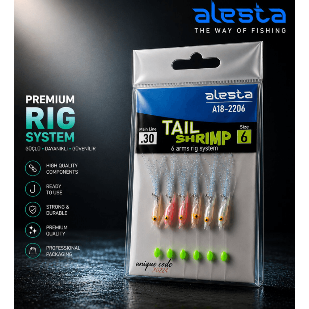 Alesta Tail Shrimp Rig X0284 6K Çapari - 0.35MM NO.4