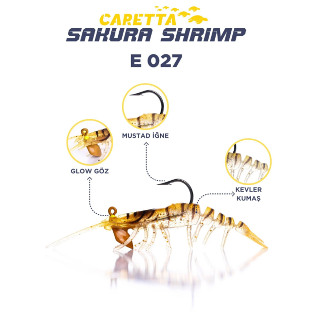 Caretta Sakura Shrimp 6.5 Gr 76 mm Silikon Karides - E027