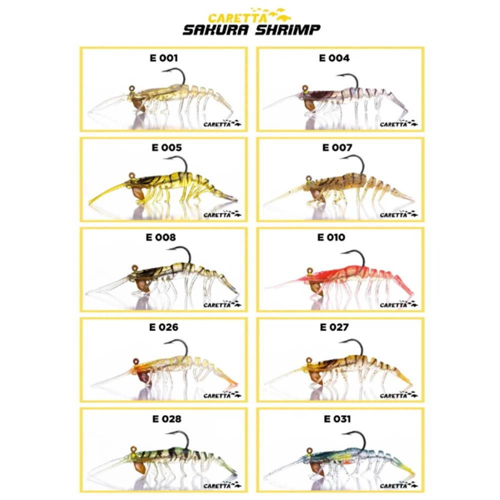 Caretta Sakura Shrimp 6.5 Gr 76 mm Silikon Karides