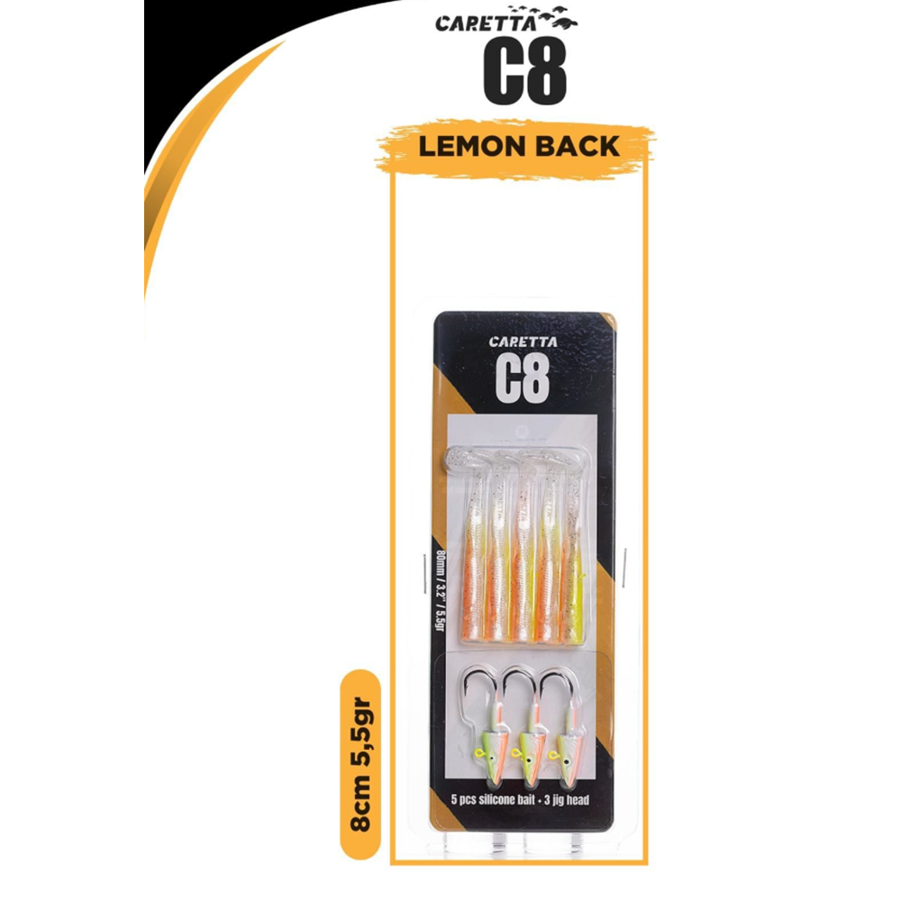 Caretta C8 8cm 5.5g Silikon Yem - LEMON BACK