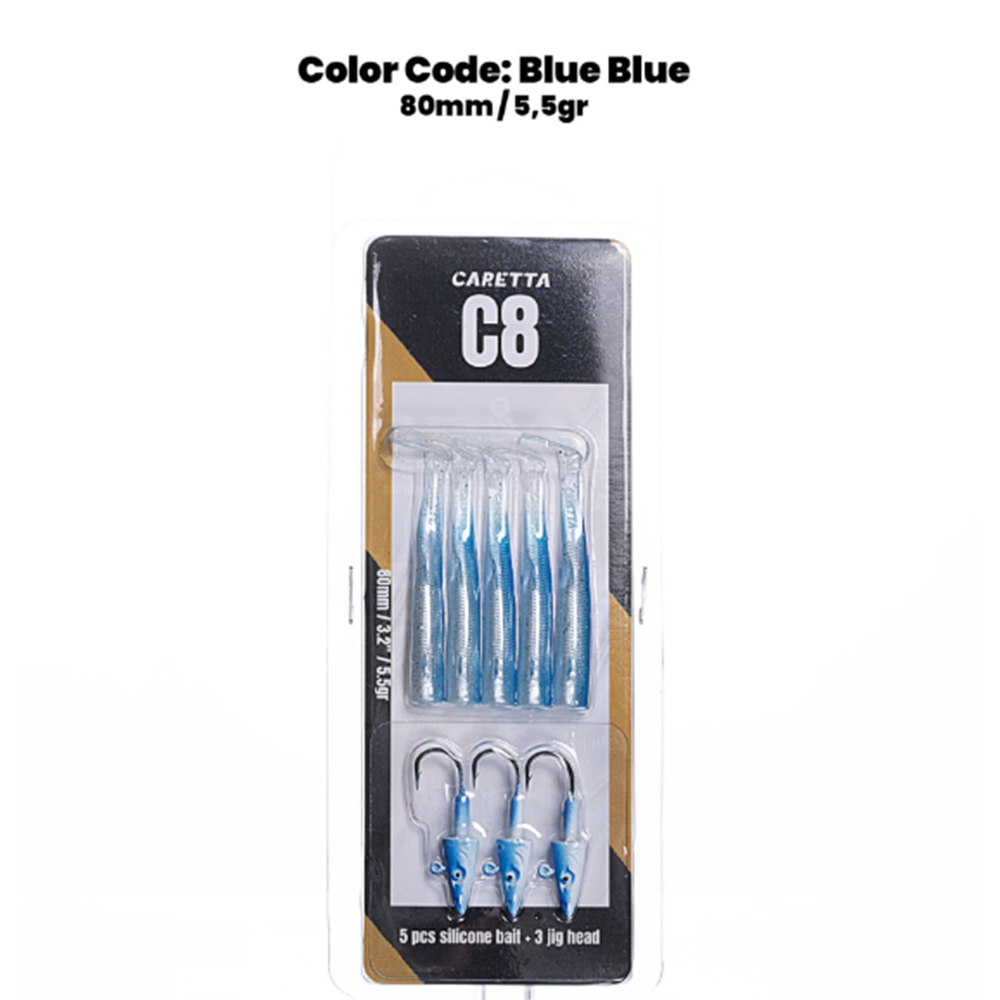 Caretta C8 8cm 5.5g Silikon Yem - BLUE BLUE