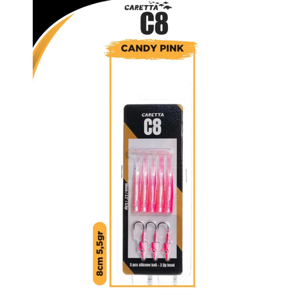 Caretta C8 8cm 5.5g Silikon Yem - CANDY PINK