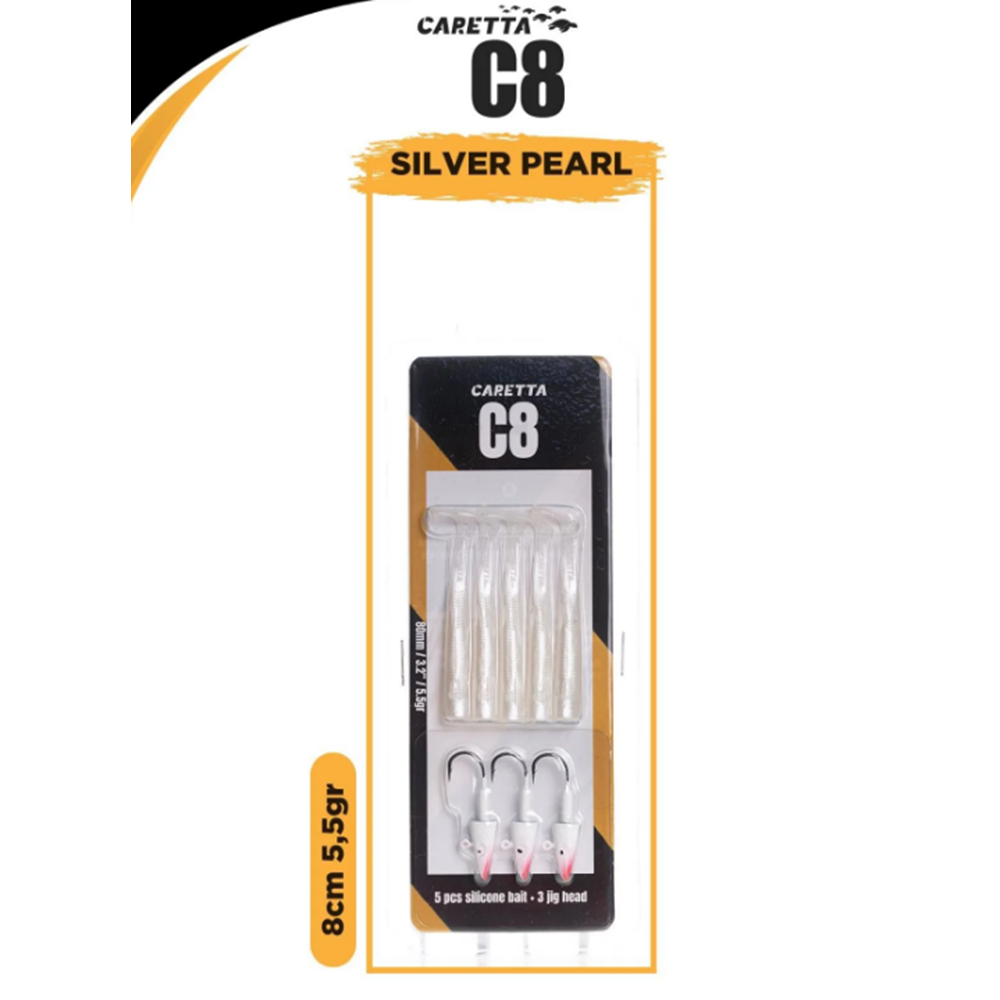 Caretta C8 8cm 5.5g Silikon Yem - SILVER PEARL