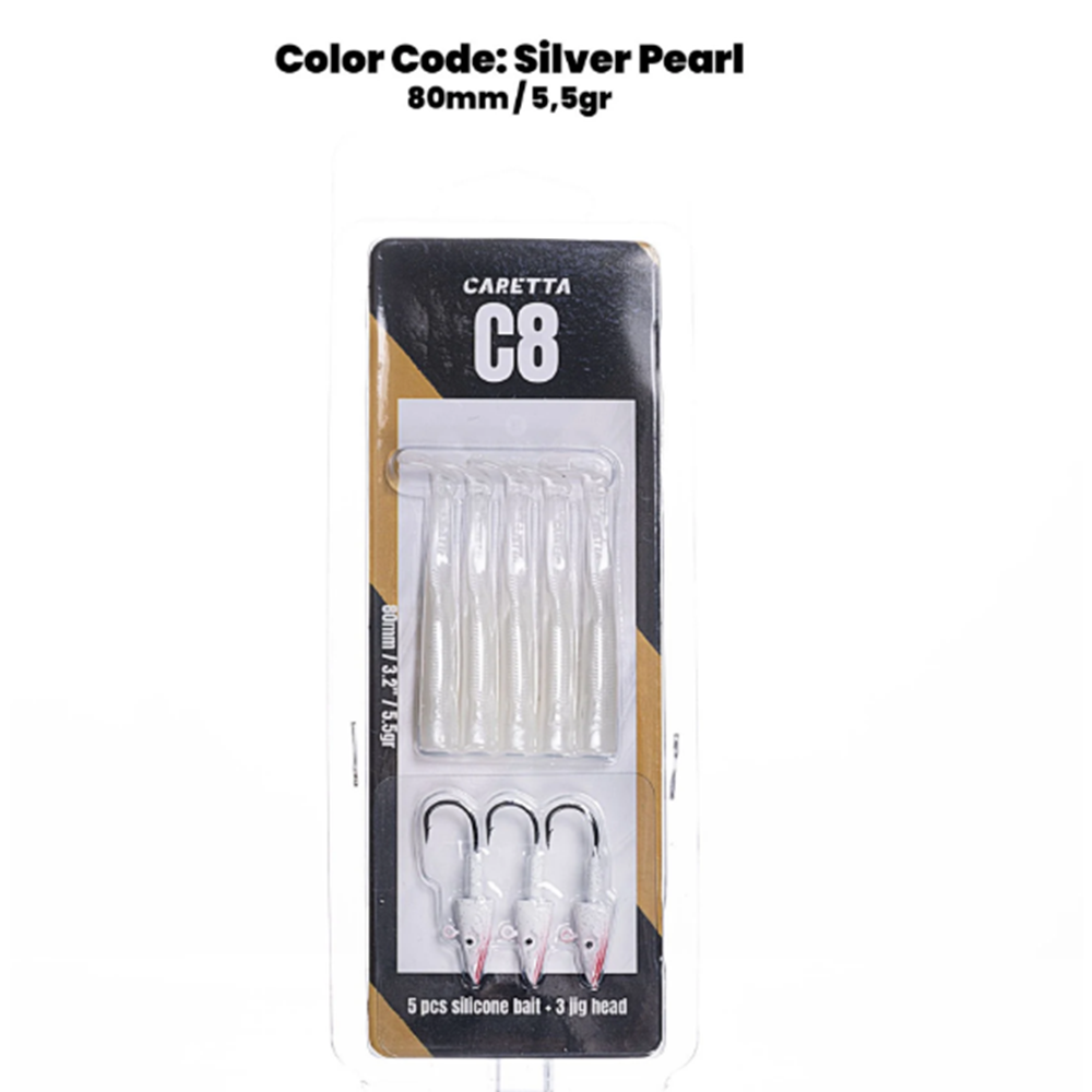 Caretta C8 8cm 5.5g Silikon Yem - SILVER PEARL